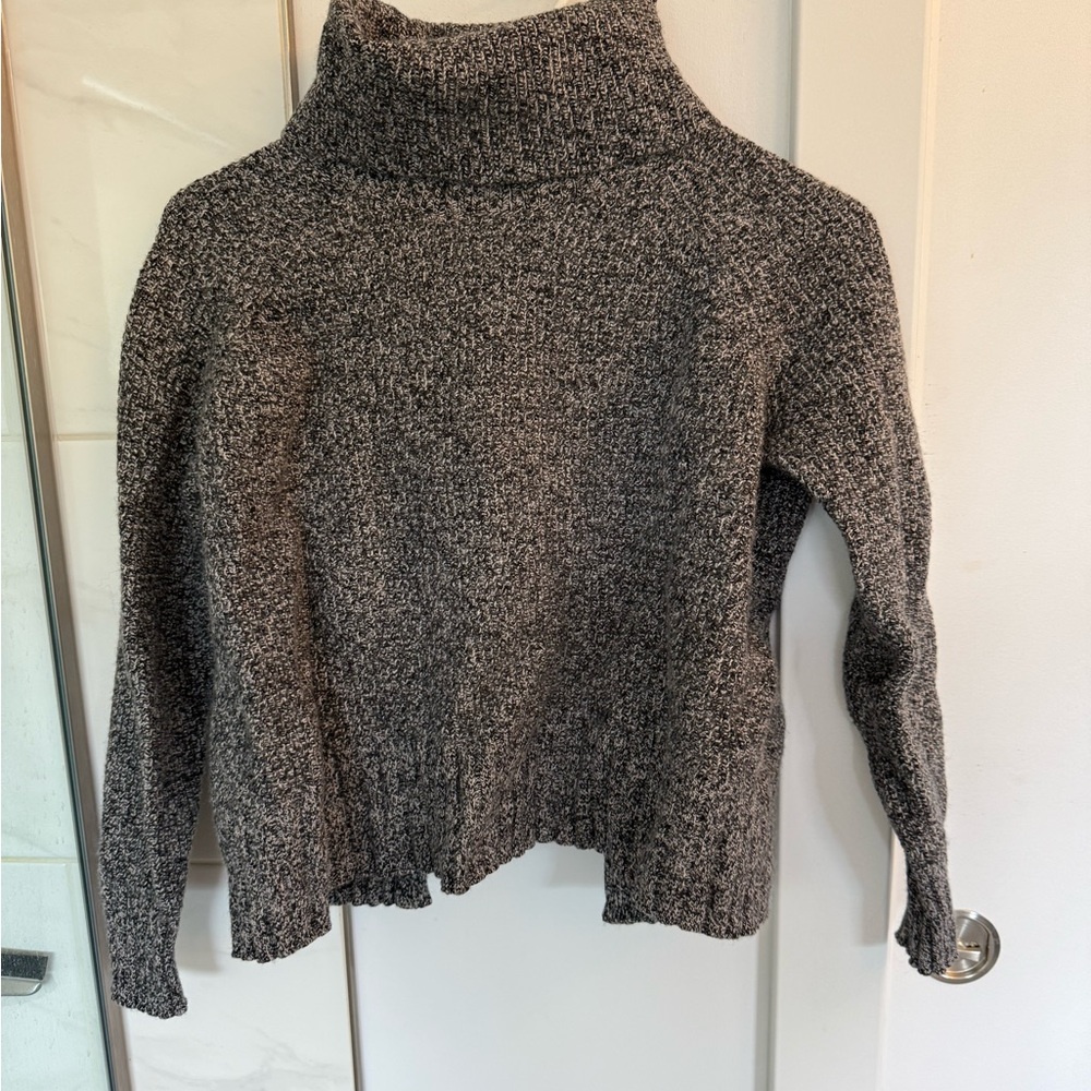 Madewell Charcoal Turtleneck Open-back Sweater